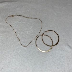 hoop earring & a necklace
